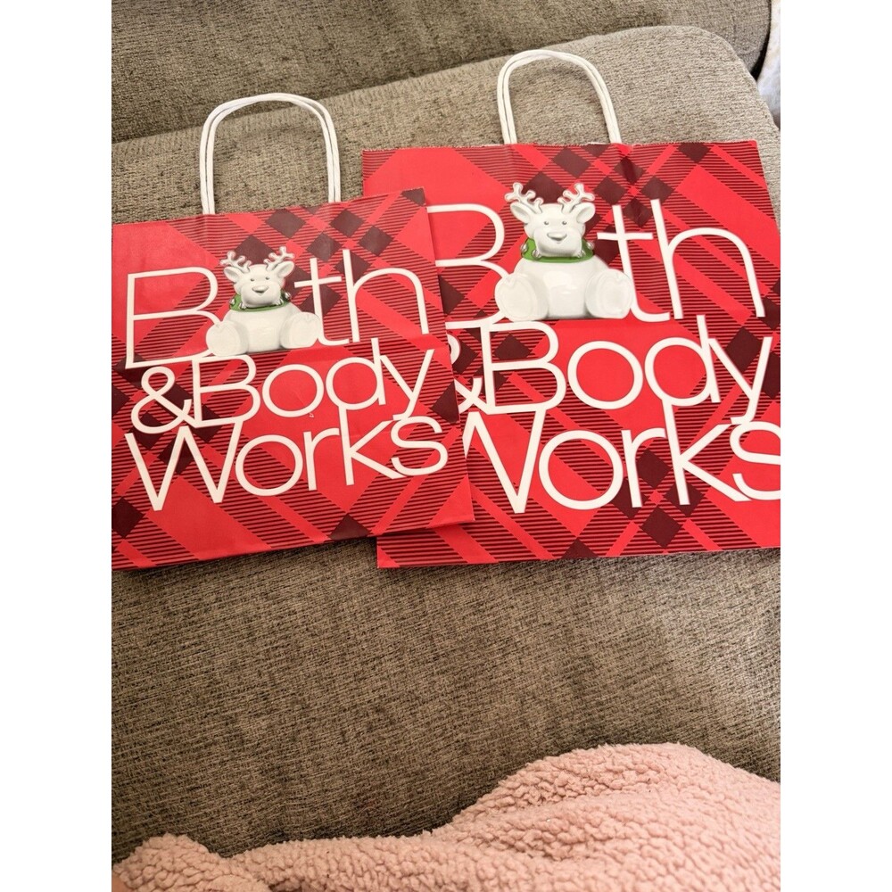 Set Of 2 2009 Bath & Body Works Raindeer Bags